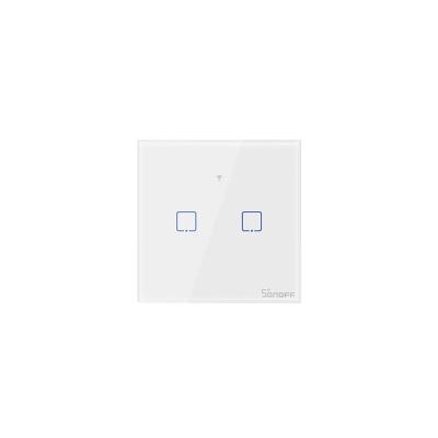 Smart WiFi настенный Выключатель двухклавишный, белый цвет артикул: T0UK2C